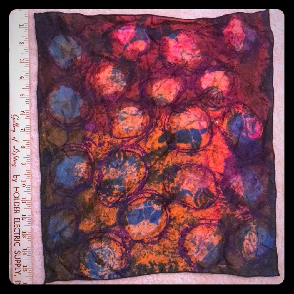 Hand painted light weight silk scarf